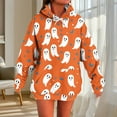 thumbnail image 2 of Moxiu Halloween Ghost Sweaters for Women Spooky Season Hoodie Cute Ghost Graphic Sweatshirts Funny Long Sleeve Hoodies Orange,S, 2 of 5