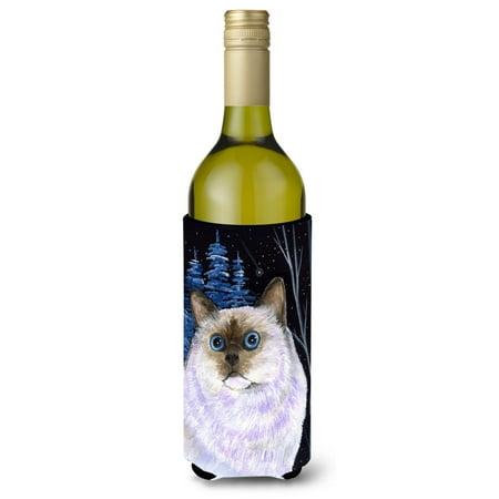 

Caroline s Treasures SS8403LITERK Starry Night Cat - Birman Wine Bottle Hugger Wine Bottle multicolor