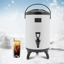 Hot Beverage Dispenser, Stainless Steel Insulated Beverage Dispenser Cold and Hot Drink dispenser with Thermometer–2.64-Gallons 10 Liters Water Dispenser with Spigot