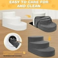 thumbnail image 4 of Stairs for Small Dogs,  Steps for Small Dogs & Cats, 3 Steps  Ramp for High Beds, Couch, Window, Sofa, Pet Stairs with Removable Washable Cover, Non-Slip Sturdy Pet Steps, Grey, 4 of 8