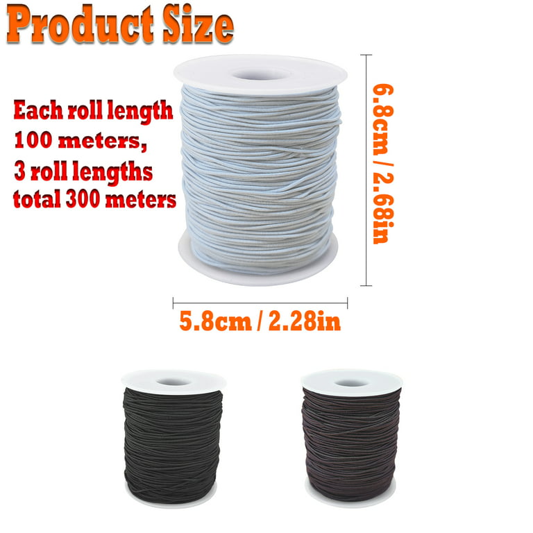  3 Roll 1mm Stretchy Bracelet String Elastic String for