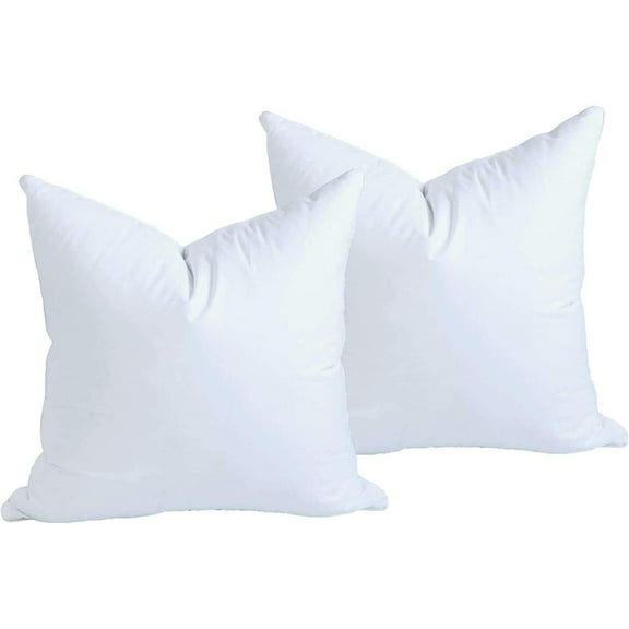 Bilot Set of Two Down Alternative Square Pillow Insert Form0 Cotton Blend Fabric Cover, Decorative Throw Pillow, Sofa Cushion and Bed Pillow - Hypoallergenic 18“X 18”