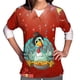 thumbnail image 3 of ICHUANYI Clearance Women's Short Sleeve V-Neck Thanksgiving Turkey Workwear Tops With Pockets Blouse(Red, M) ICHUANYI WER2023081111437, 3 of 4