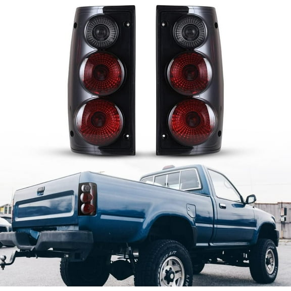 1 Pair LED Tail Lights Compatible with 1989-1995 Toyota Pickup Tail Lamps LED Rear Lights Rear Lamps Assembly Replacement,Matte Black Smoked Lens