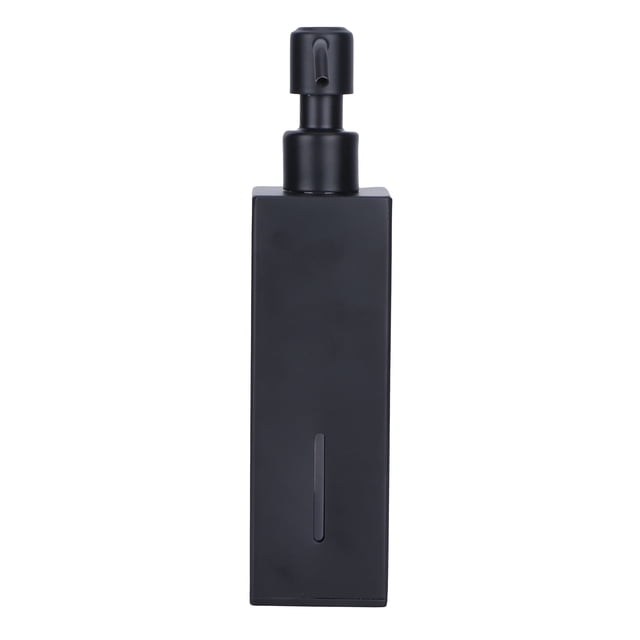 Botella de ducha cuadrada de 200 ml, dispensador de jabón de manos con champú de acero inoxidable 304, color negro