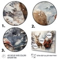 thumbnail image 3 of Designart "Winter Wonderland Santa and His Deer" Animals Framed Wall Art Decor - Modern Farmhouse Red Deer Entryway Framed Wall Art Print, 3 of 6