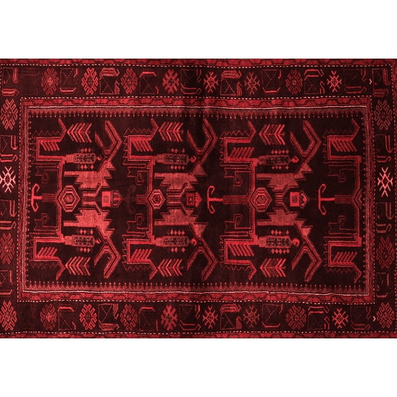 Ahgly Company Indoor Rectangle Animal Red Traditional Area Rugs, 2' x 5'