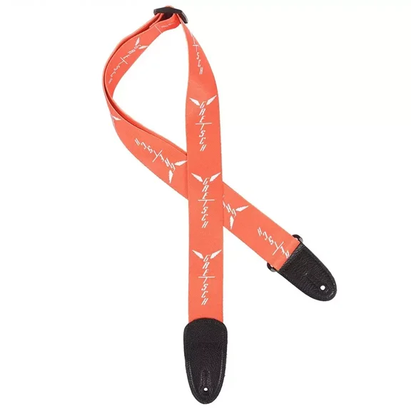 Gretsch Wing Logo Pattern Poly Guitar Strap - ORANGE/GREY, #922-9464-003