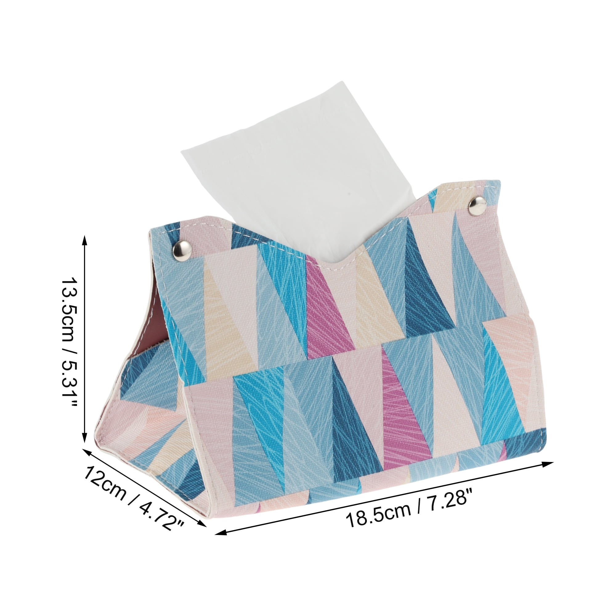 Unique Bargains 1Pc Geometric Pattern Tissue Box Cover Desk Purple