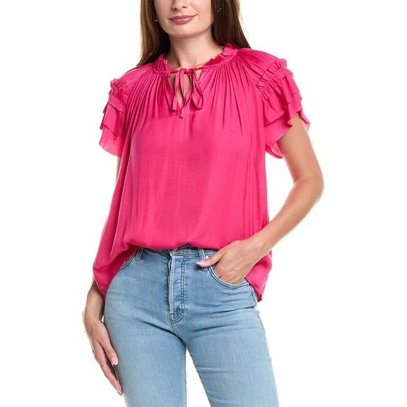 T Tahari womens  Airflow Blouse, m, Pink