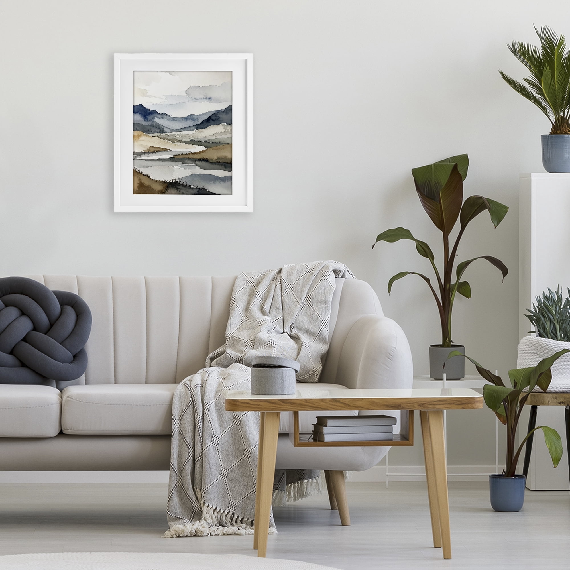 Stupell Industries Flow Of Water River White Framed Print Under Glass, design by Alonza Saunders