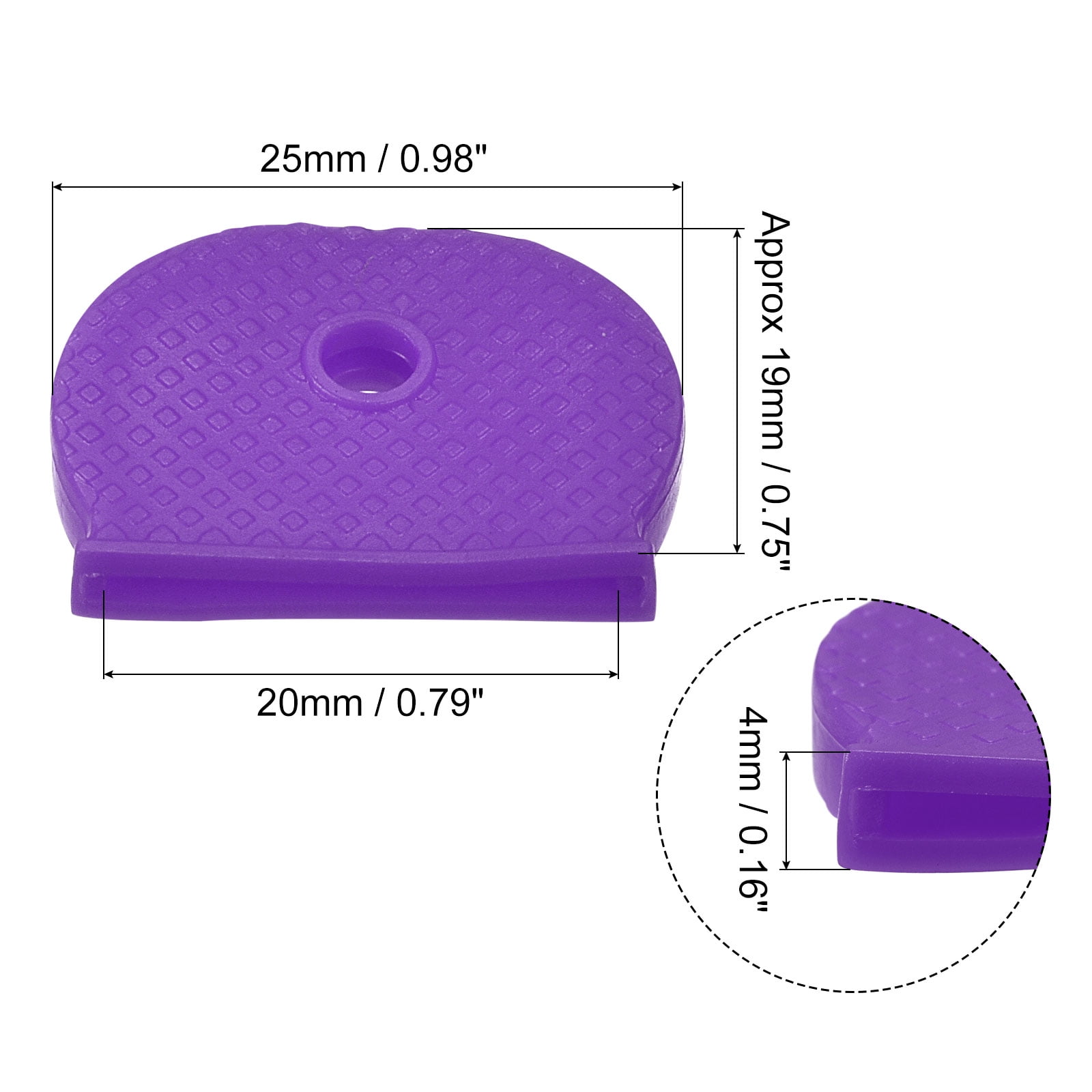 Unique Bargains Key Cap Cover Tags Keys Identifier Label ID Silicone Sleeve Purple