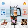 thumbnail image 4 of 40oz Colorful Botanical Mushroom Stainless Steel Flip Straw Tumbler Spill Proof Travel Cup Double Wall Vacuum Insulated Coffee Mug with Top Handle, 4 of 6