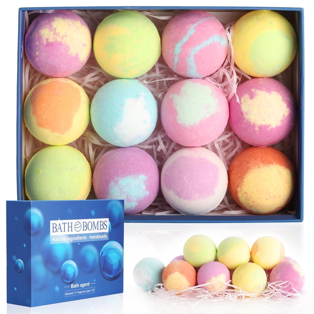 Bombas de baño, baño de burbujas aromático hecho a mano con aceite esencial natural efervescente yeacher jabón