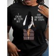 thumbnail image 1 of T-shirt Graphique Fidèle - Col Rond, Micro Élasticité, Semi-Transparent, Polyester, Lavable en Machine, Impression de Positionnement, Décontracté, Manches Courtes, Longueur Régulière, Essentiel Printemps & Été - Commandes de Dieu Mon Pas, 1 of 7