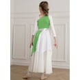thumbnail image 4 of Alvivi Kids Girls Lyrical Sleeveless Praise Dance Dress Overlay Color Block Contemporary Dance Tunic Costume Light Green 12, 4 of 7