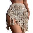 thumbnail image 2 of Aueoeo Swimsuit Cover Up for Women, Women's Coverup Crochet Swimwear Bikini Coverup Casual Beach Cover Ups Split Tassel Short Skirt, 2 of 5