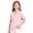 Pink-#003, variant on Polo Shirts for Girls Plaid Print Color Block Button Closure Short Sleeve Loose Fit Casual Tops