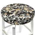 thumbnail image 3 of Haiem Black Palm Leaves Cushion Round Bar Chair Seat Cover Bar Chair Cushion Covers Elastic Washable Bar Chair Cover,Protects from Scratches and Stains-14 inch, 3 of 7