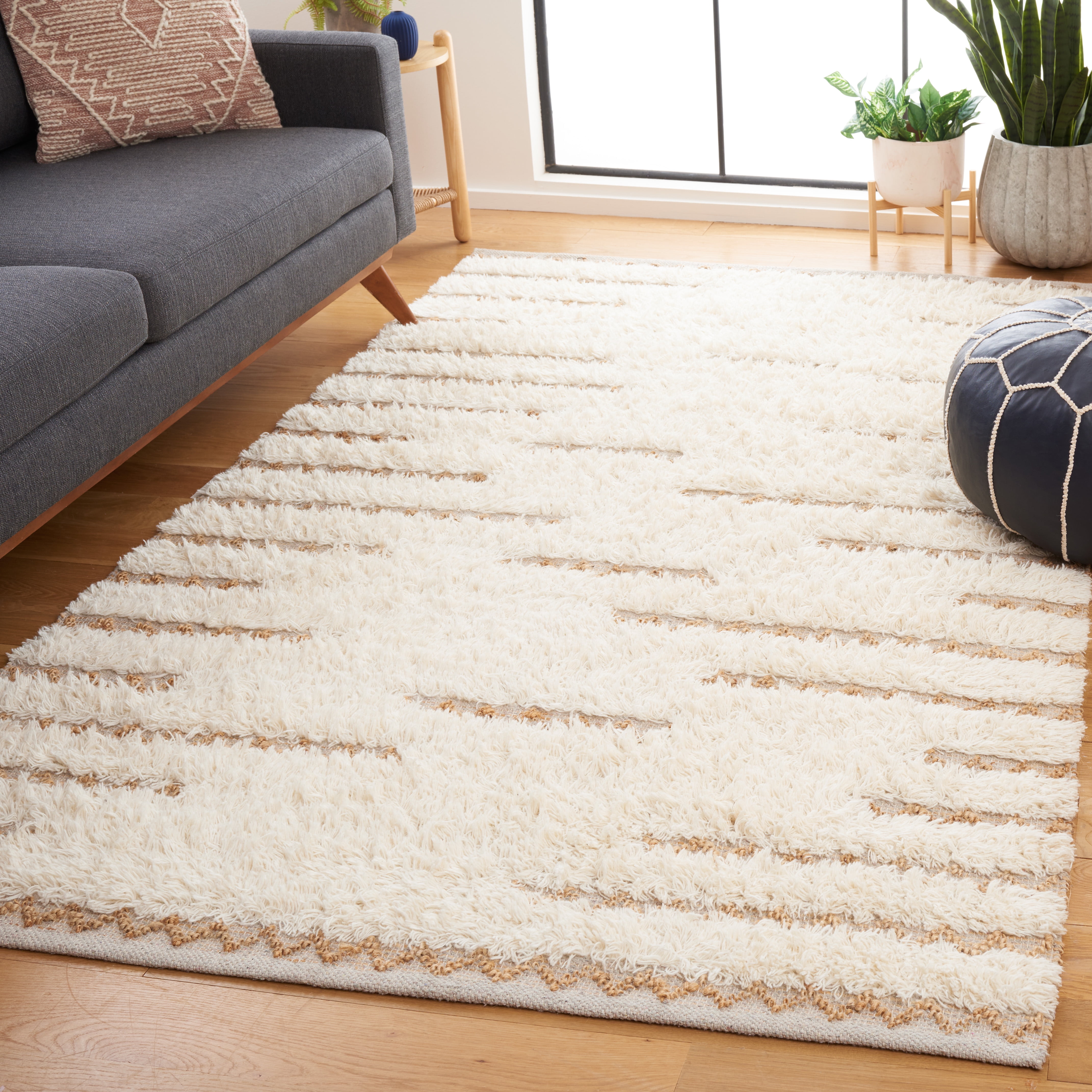 SAFAVIEH Natura Natasa Abstract Area Rug, Ivory/Natural, 5' x 8'