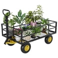 thumbnail image 3 of Amkui Heavy Duty Steel Garden Cart 500/900/1200 Lb Capacity, Utility Garden Trailer, 3 in 1 Pullable Garden Wagon for Gardening Soil/Tools/Plant Transport, 3 of 10