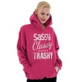 thumbnail image 3 of Sassy Classy Never Trashy Sarcastic Hoodie Sweatshirt Women Brisco Brands L, 3 of 6