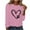 Pink, variant on ibuvkizy Womens Sweatshirts Valentines Day Love Heart Printed Round Neck Pullover Long Sleeved Casual Womens Sweatshirts Beige,XL