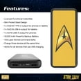 thumbnail image 2 of Star Trek Phone Charger | Slim Pocket Sized 10,000mAh Power Bank with TOS Command Logo, 3 USB Outputs, 2.1A & 1A, Charges Three Devices, USB-A and Type-C Charging, Phone and Tablet Backup Battery, 2 of 5