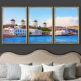 thumbnail image 3 of wall26 Framed Canvas Print Wall Art Set Santorini Greece Ocean Architecture Seascape Nature Cityscape Photography Realism Landscape Colorful for Living Room, Bedroom, Office - 16"x24"x3 Nat, 3 of 5