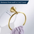 thumbnail image 5 of Anillo de toalla de latón antiguo, soporte para toalla de mano, accesorios de baño, colgador de toalla de ducha cepillado, redondo, montado en la pared, 5 of 5