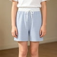 thumbnail image 5 of Amidoa Girls Shorts Elastic Waist Casual Summer Soft Shorts for Kids Blue Size 8, 5 of 8