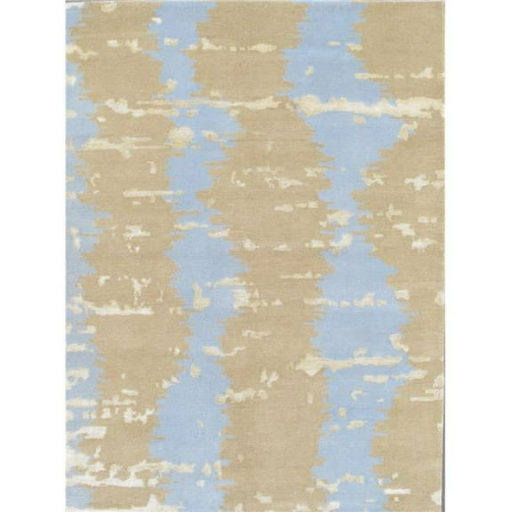 Modern Collection Hand-Knotted Silk & Wool Area Rug- Grey - 4' 2' X 5' 8'