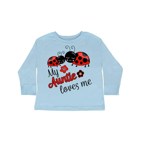 

Inktastic My Auntie Loves Me with Cute Lady Bugs Gift Toddler Boy or Toddler Girl Long Sleeve T-Shirt