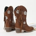 thumbnail image 5 of BOBOGOJP Girls Boys Western Cowboy Boots, Western Riding Shoes for Toddler Little Kids Brown for Size 12.5, 5 of 9