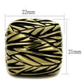 thumbnail image 2 of Two-Tone IP Gold (Ion Plating) Stainless Steel Ring with Epoxy in Jet for Women Jet Stone Color Style TK2370 Size 12, 2 of 4