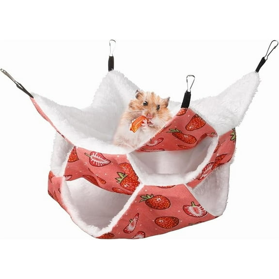 XINRUI 3 Tier Ferret Rat Hammock,Guinea Pig Cage Accessories,11.8x11.8Inches,Pet Cage Hanging Bunkbed Hammock for Small Animals,GuineaPig,Ferret,Kitten,Squirrel,Chinchilla,Rat,Parrot