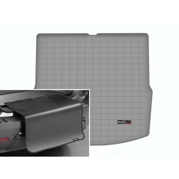 WeatherTech Cargo Trunk Liner with Bumper Protector compatible with 2021-2024 Polestar 2 - Behind 2nd Row w/ Bumper Protector, Grey