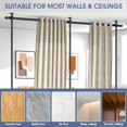 thumbnail image 5 of Room Divider, No Drilling Curtain Tension Rods Wall Divider for Room Separation, 4-10ft(H) 30-147"(W) Adjustable, Heavy Duty Floor to Ceiling Space Separator Privacy Dividers for Rooms, Black, 5 of 8