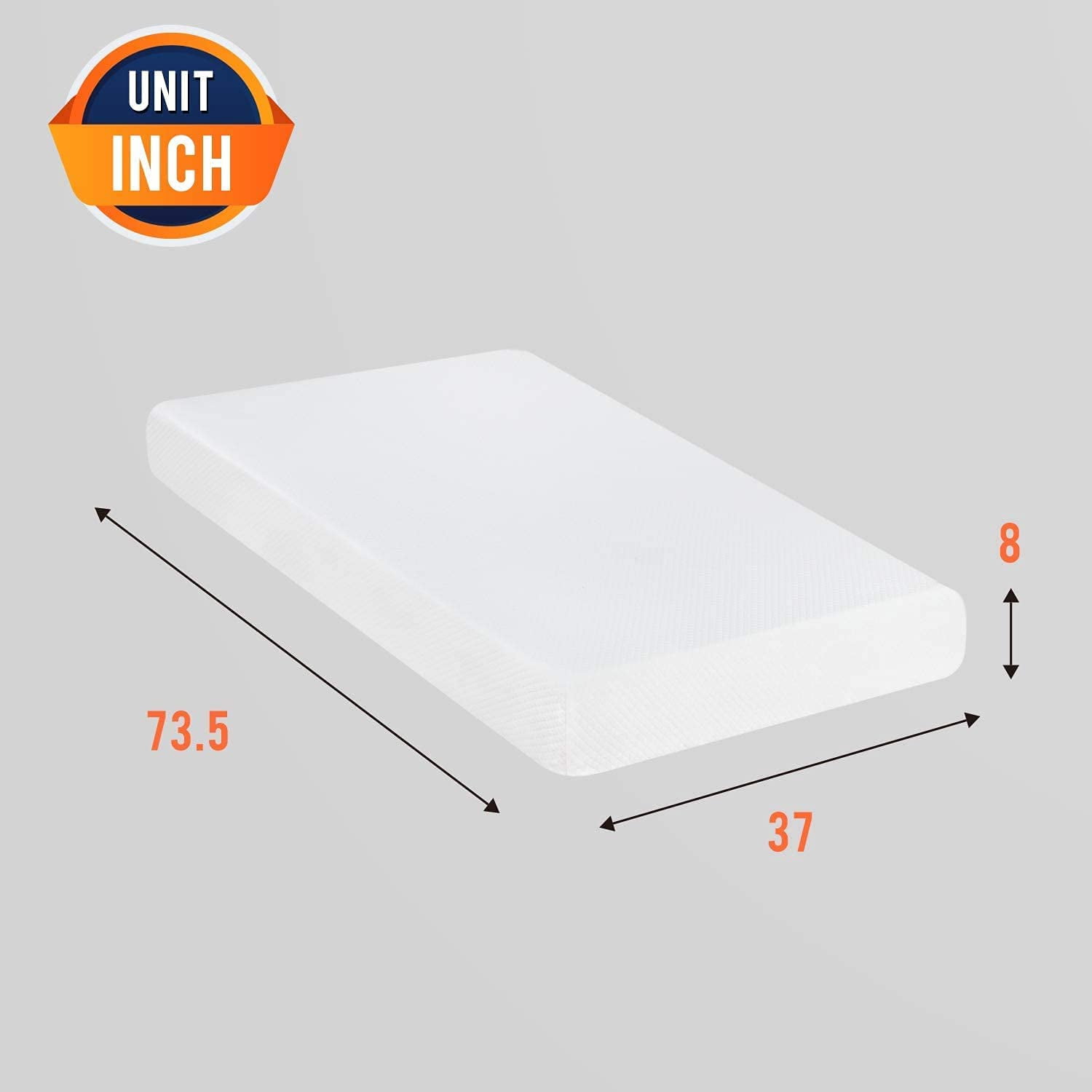 Mattress Twin 73.5" x 37" x 8" Twin Mattress Bed Mattress Gel Memory Foam Mattress Twin Gel Mattress for Cool Sleep Pressure Relief Soft Mattress in Box CertiPUR-US Certified Mattress