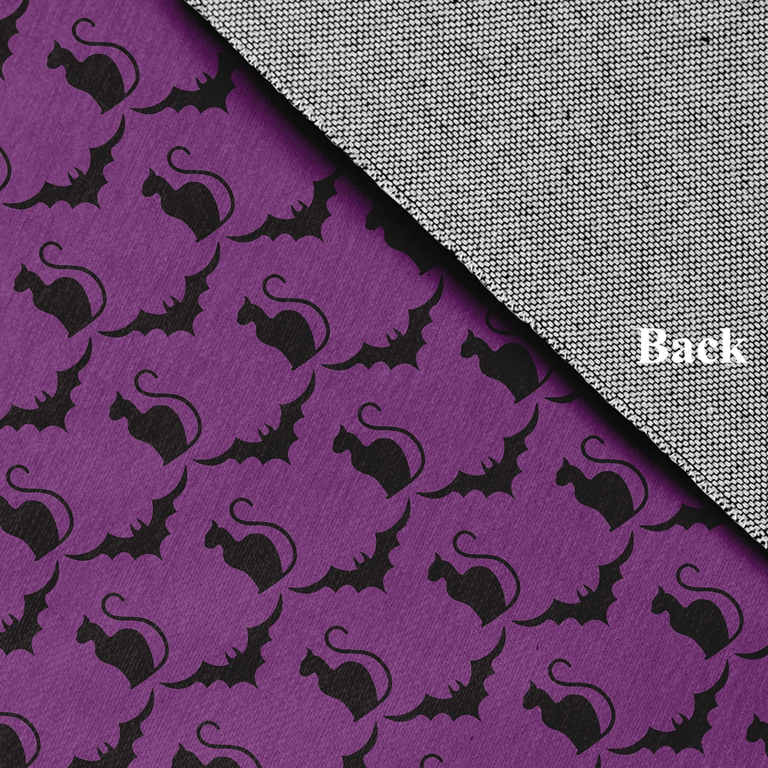 Simply Daisy Cats and Bats Amethyst Halloween Chenille Area Rug, 18" x 30"