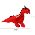 thumbnail image 6 of Mighty Dragon Red Durable Plush Squeaky Dog Toy, 6 of 8
