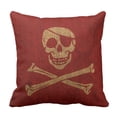 thumbnail image 1 of BOSDECO Bones Pirate Skull Rustic Nautical Pillowcase Cover 16x16 inch, 1 of 1