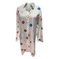 thumbnail image 4 of Camisa de Vestir Irregular Vestido Largo Vestido Impreso Mujeres Vestido de Manga Larga Con Cuello en V Camiseta Irregular Odeerbi ODB112615, 4 of 5