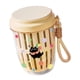 thumbnail image 3 of Vaso para ensalada de frutas con tapa y tenedor, multiusos, elegante, de doble capa, con colador extraíble, recipiente para alimentos para fiestas. Amarillo, 3 of 8