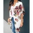 thumbnail image 3 of Sherrylily Women Floral Kimono Cardigans Short Sleeve Draped Beach Cover Up Cape, 3 of 4