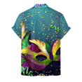 thumbnail image 2 of Camisas Para Hombre Manga Larga Regular Fit Camiseta con estampado digital 3D para hombre Camisa de manga corta Solapa superior (Dark Blue, M), 2 of 4