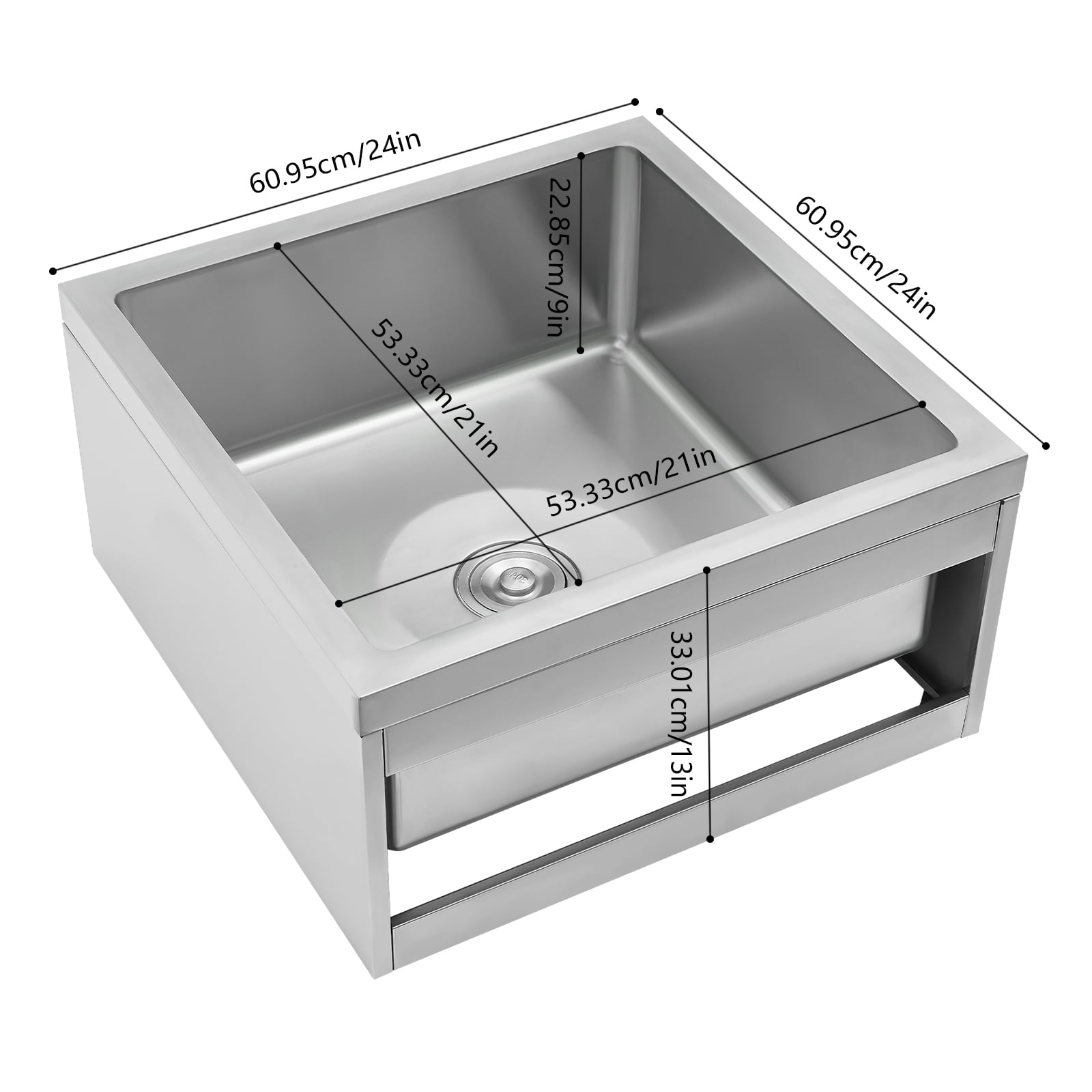 Single Bowl Commercial Sink, Restaurant Kitchen Sink, Free Standing Utility Sink