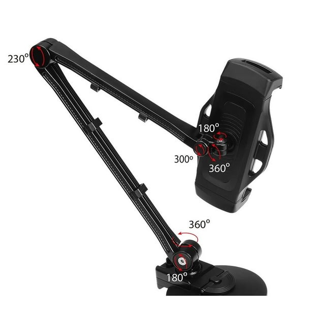 Full Motion Tablet Holder Smartphone Mount with Suction Cup and