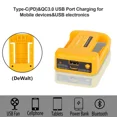 thumbnail image 2 of Portable Charger Adapter For De/walt 20V Li-ion Battery with USB Type-C Battery Holder USB Charger, 2 of 8