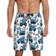 thumbnail image 1 of Balery Blue Excavator Pantalones cortos de pijama de punto de algodón para hombre con cinturilla y bolsillos-Small, 1 of 6
